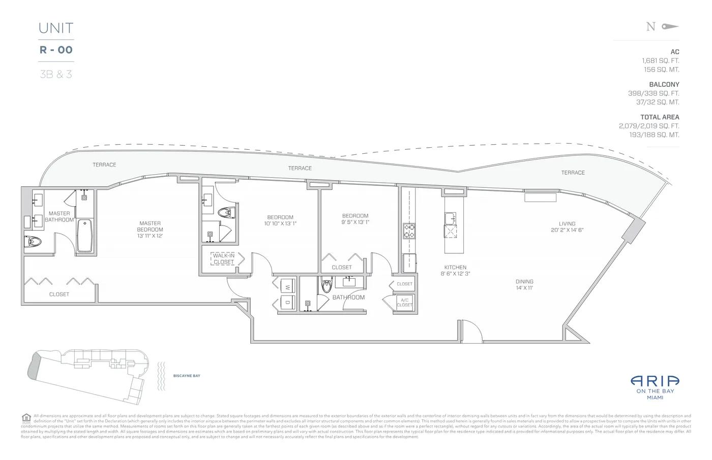 Aria on the Bay floor plan Plan 14