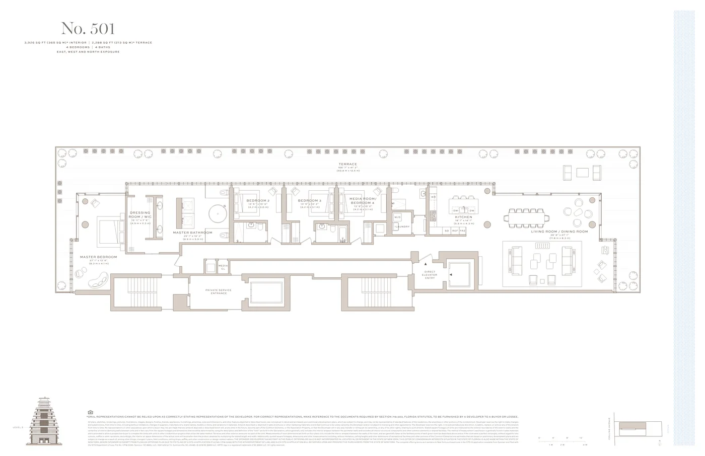 Arte Surfside floor plan Plan 14