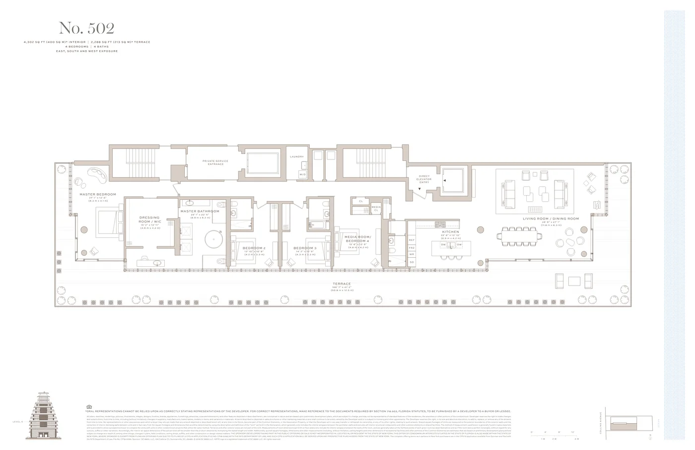 Arte Surfside floor plan Plan 16