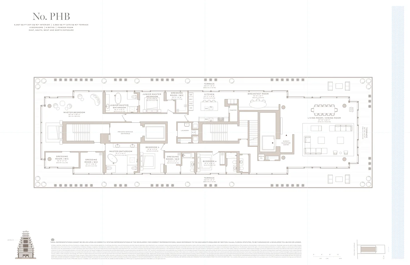 Arte Surfside floor plan Plan 34