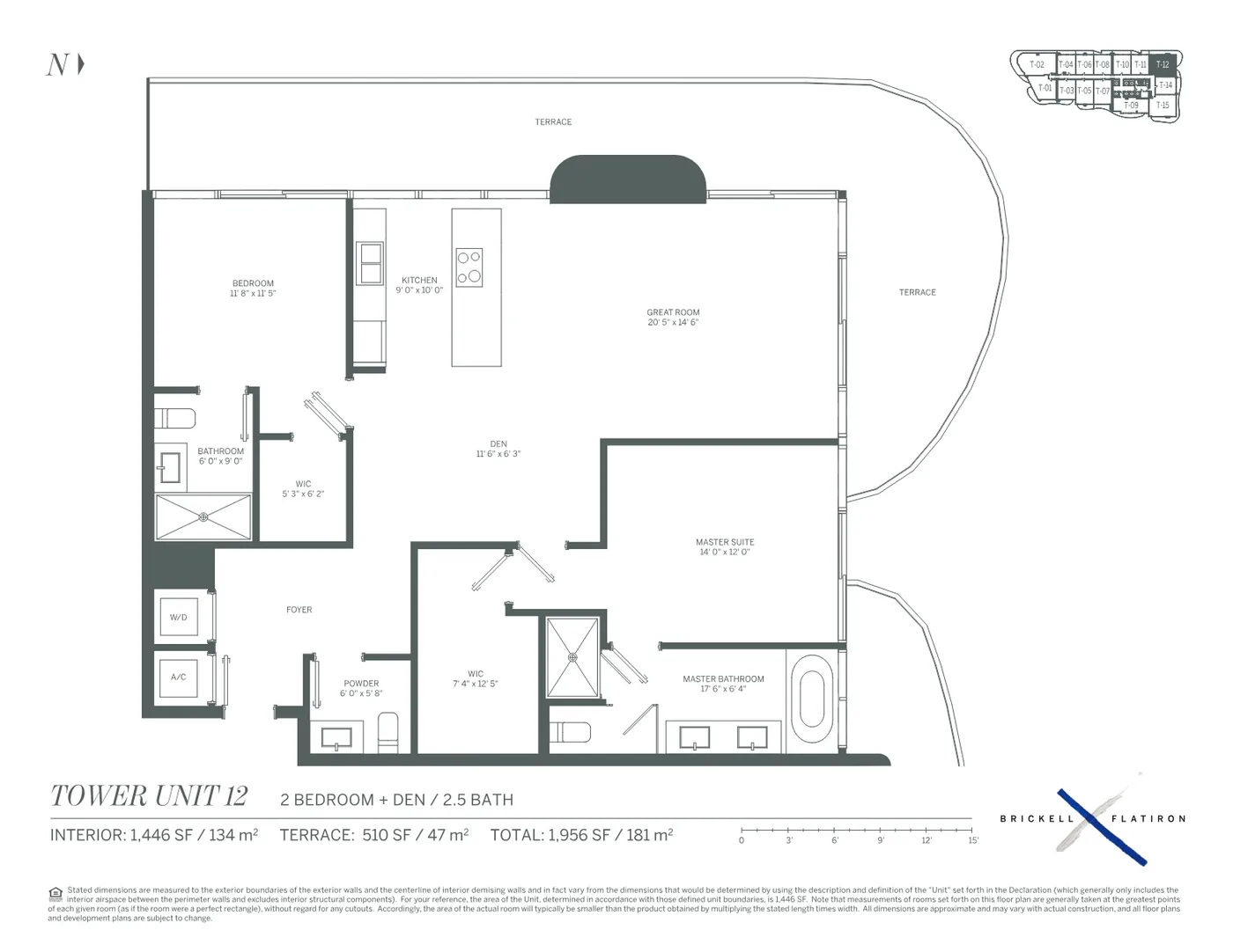 Brickell Flatiron floor plan Plan 12