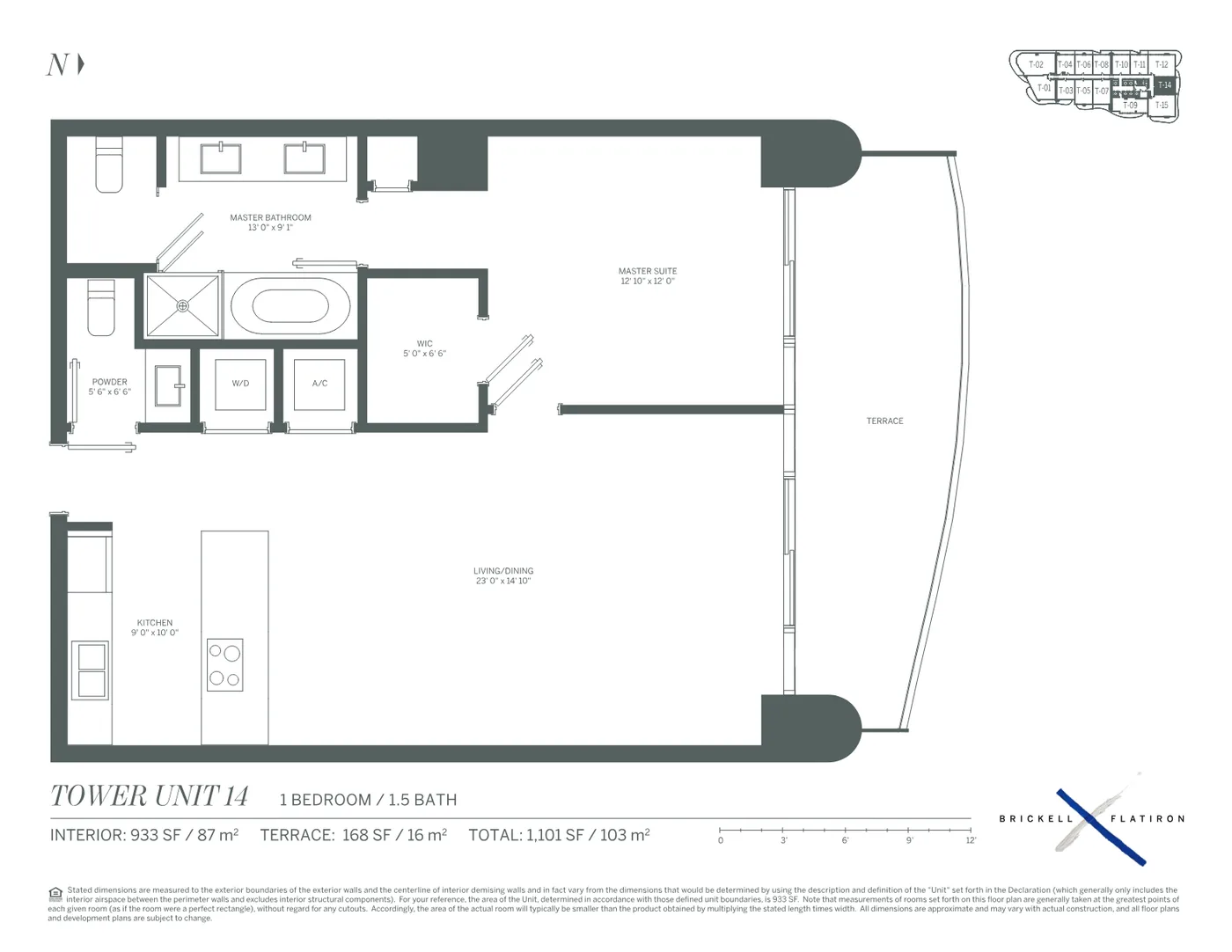Brickell Flatiron floor plan Plan 13