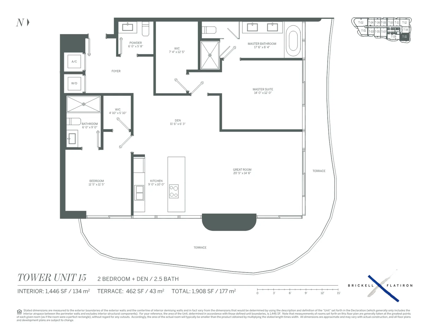 Brickell Flatiron floor plan Plan 14