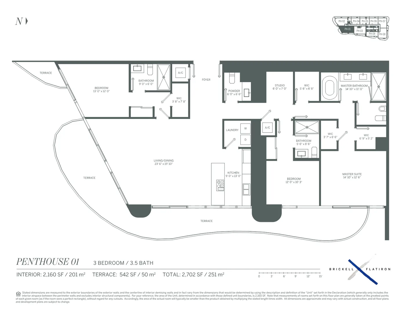 Brickell Flatiron floor plan Plan 15