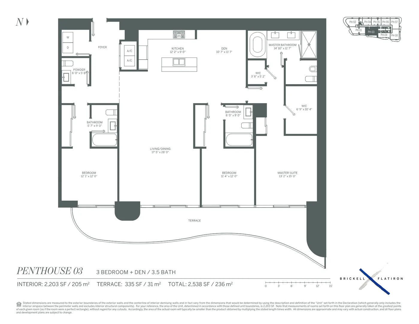 Brickell Flatiron floor plan Plan 17