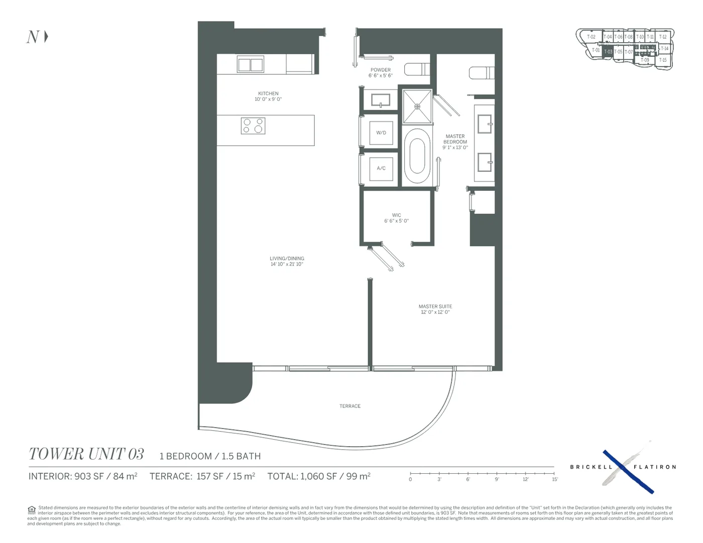 Brickell Flatiron floor plan Plan 3