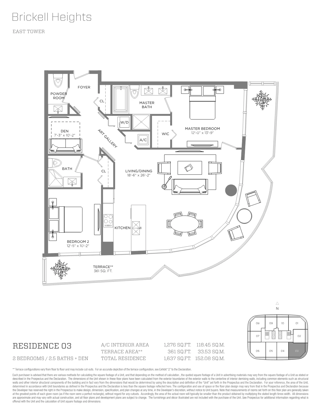 Brickell Heights floor plan Plan 3