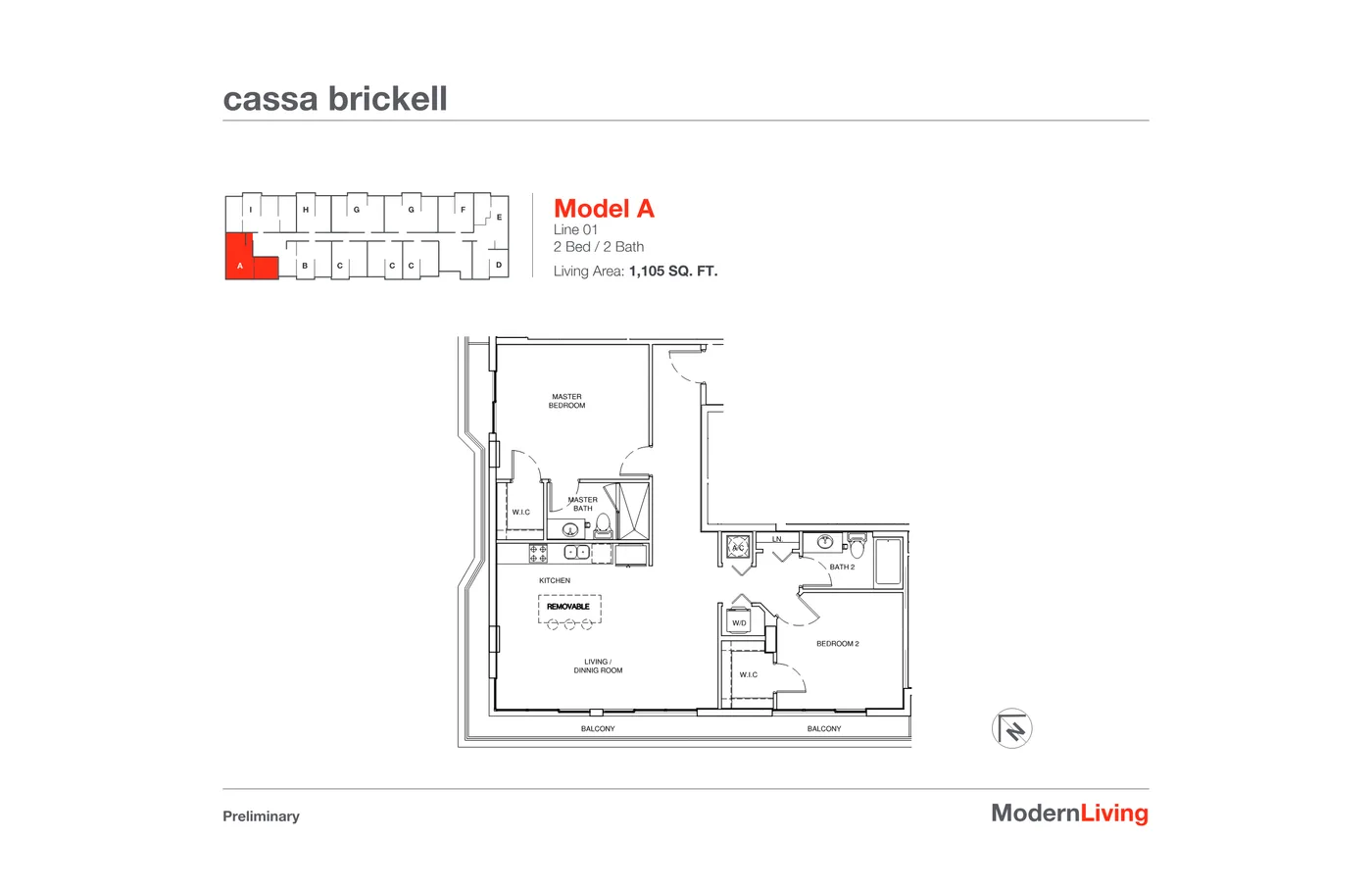 Cassa Brickell floor plan Plan 3
