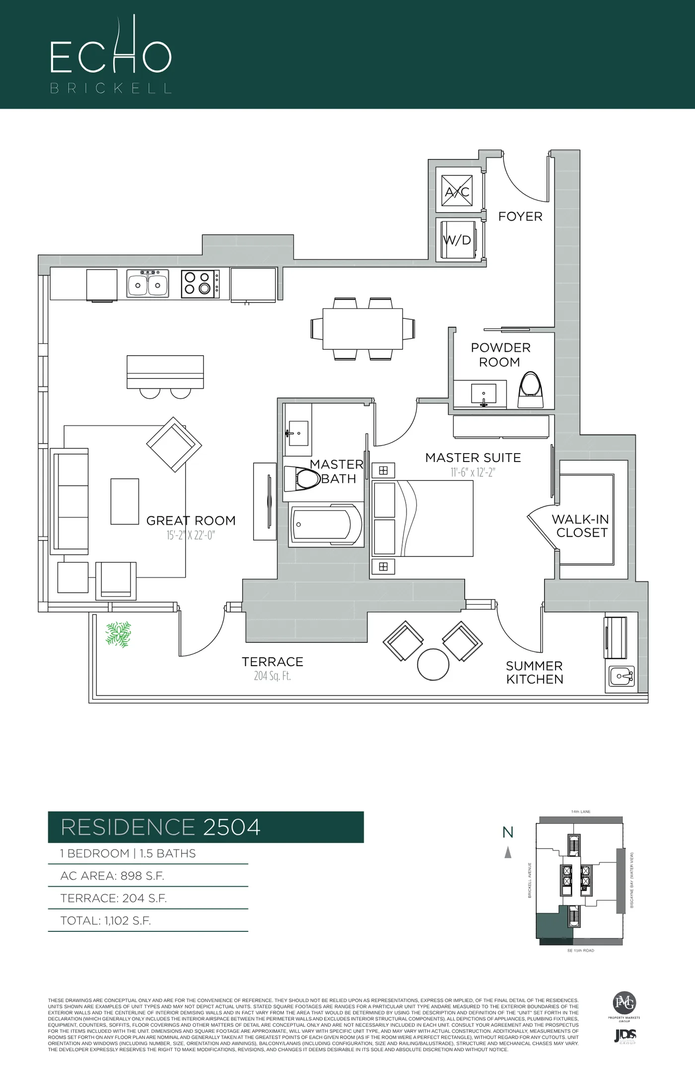 Echo Brickell floor plan Plan 100