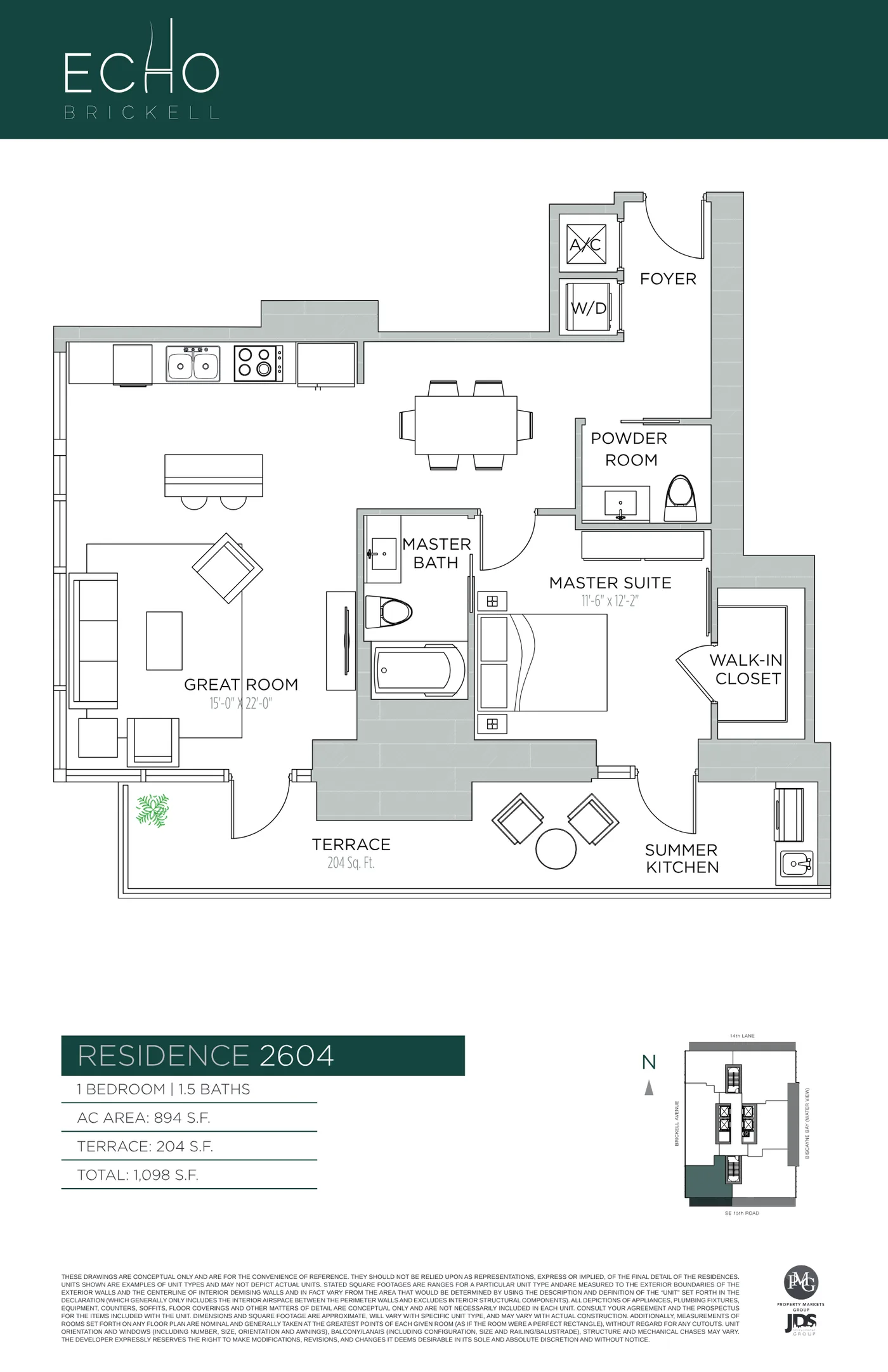 Echo Brickell floor plan Plan 106