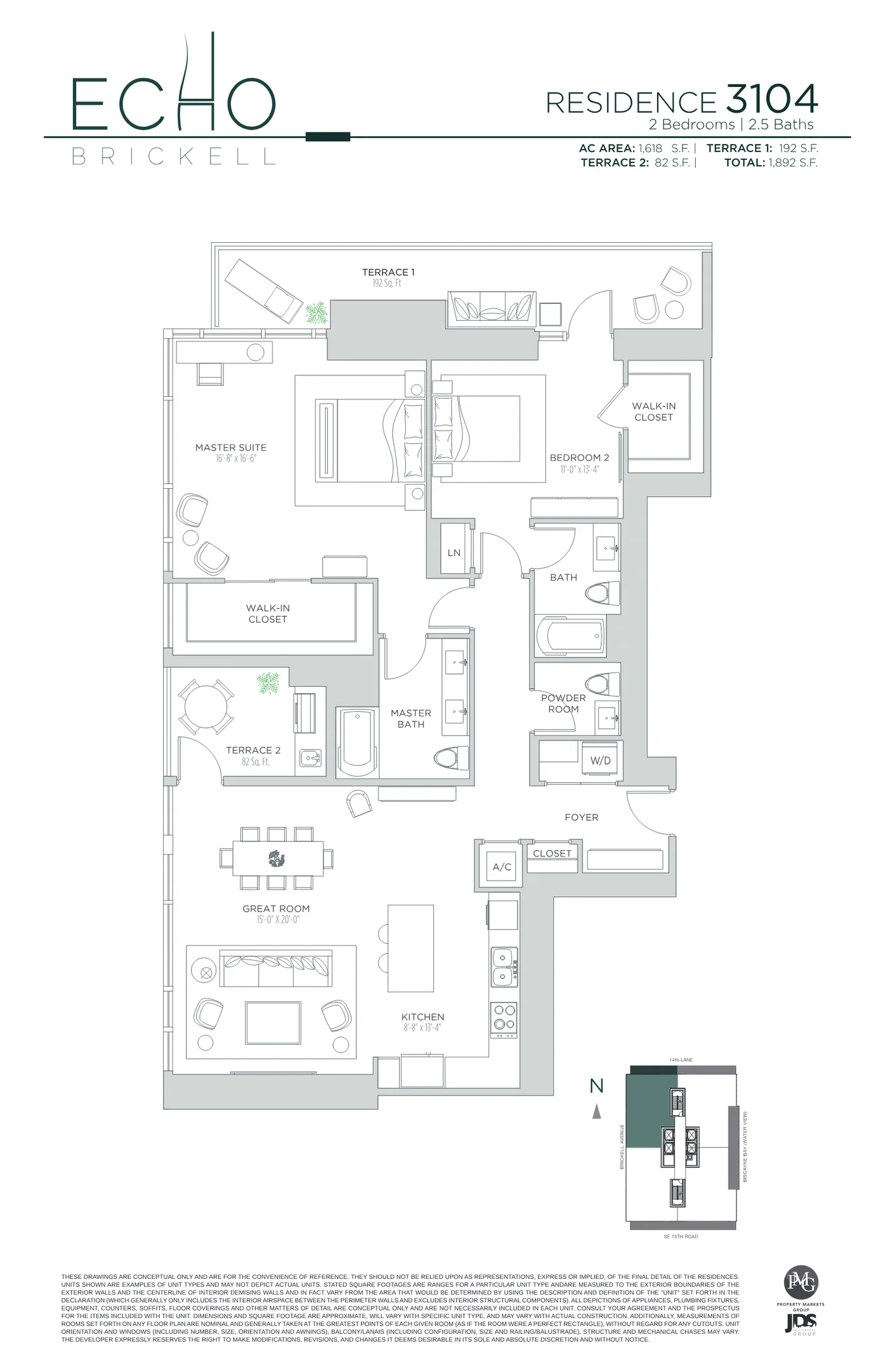 Echo Brickell floor plan Plan 130