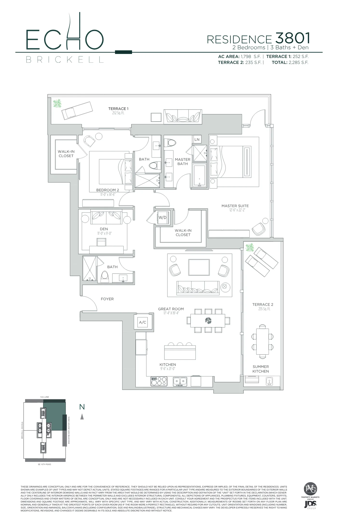 Echo Brickell floor plan Plan 135