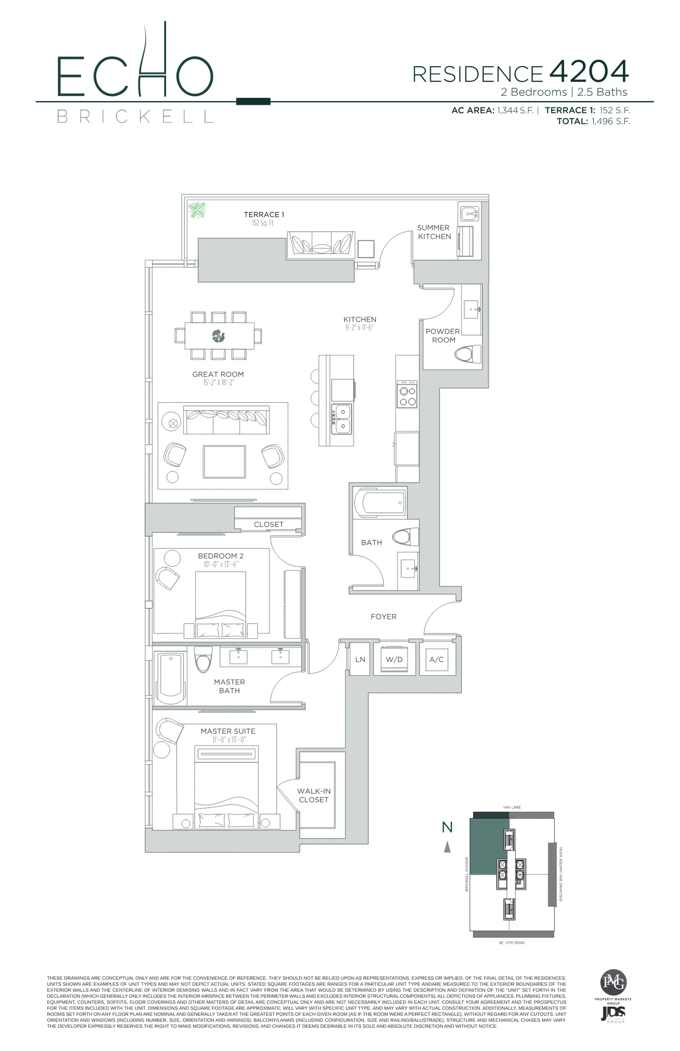 Echo Brickell floor plan Plan 154