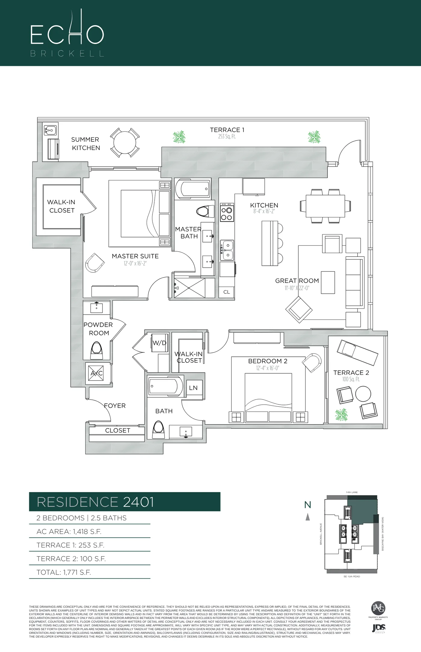 Echo Brickell floor plan Plan 91