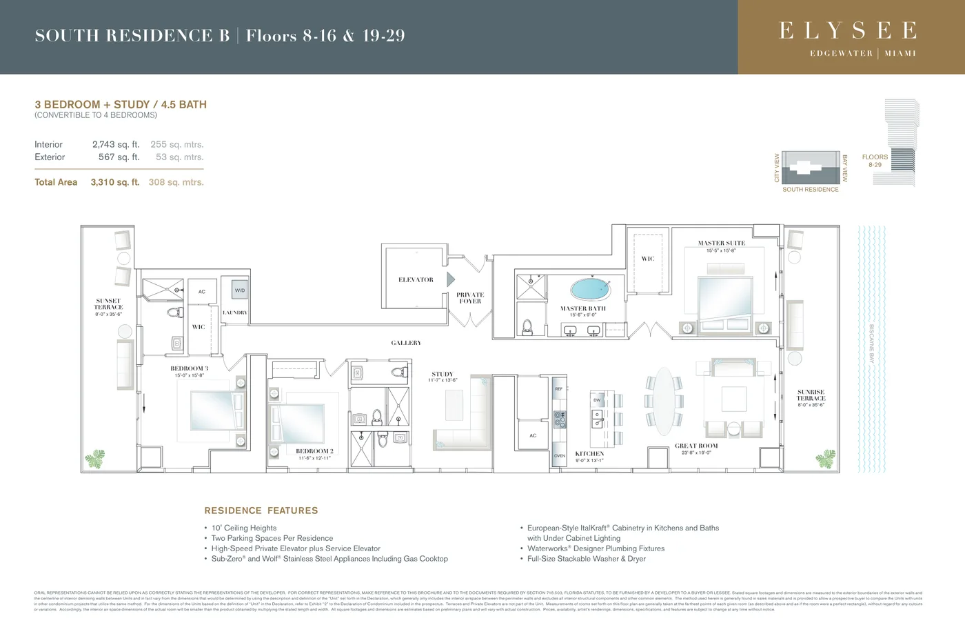 Elysee Miami floor plan Plan 3
