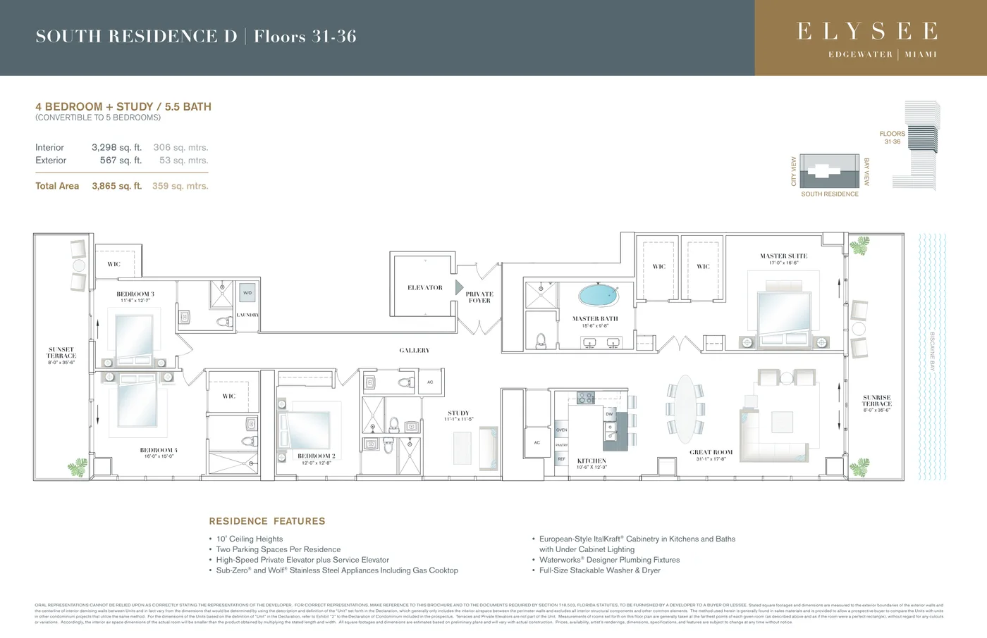 Elysee Miami floor plan Plan 6