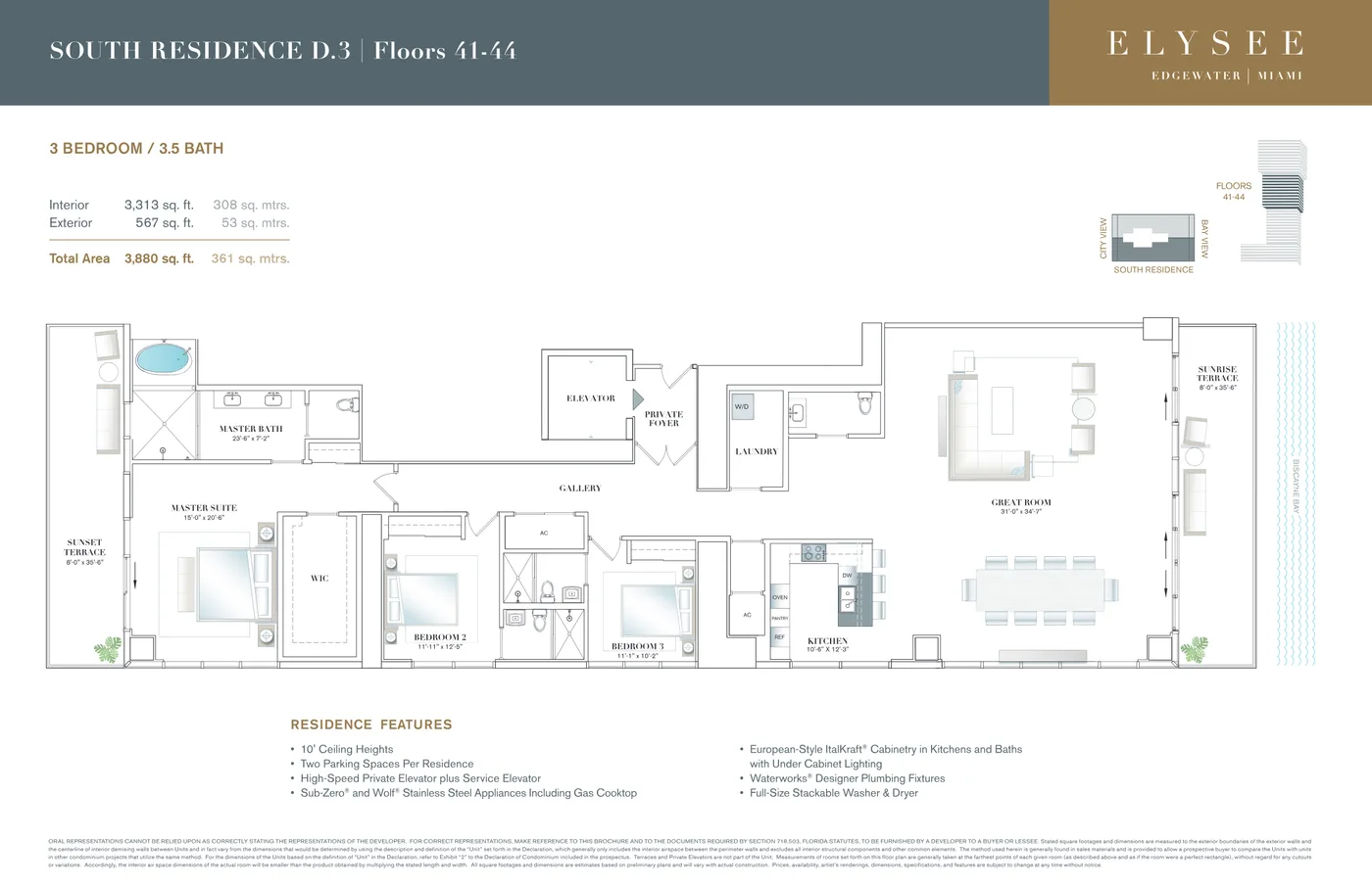 Elysee Miami floor plan Plan 7