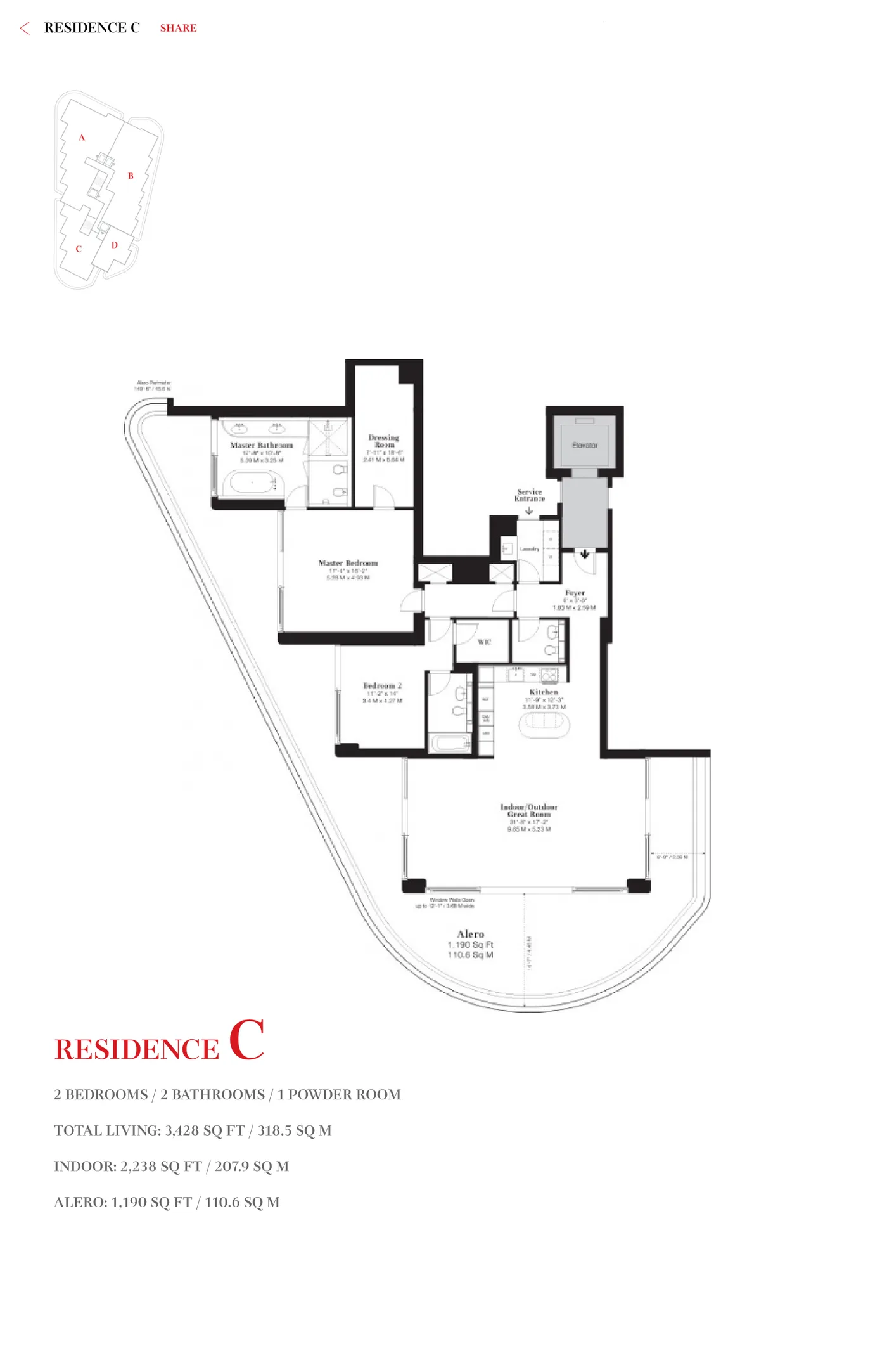 Faena House floor plan Plan 3