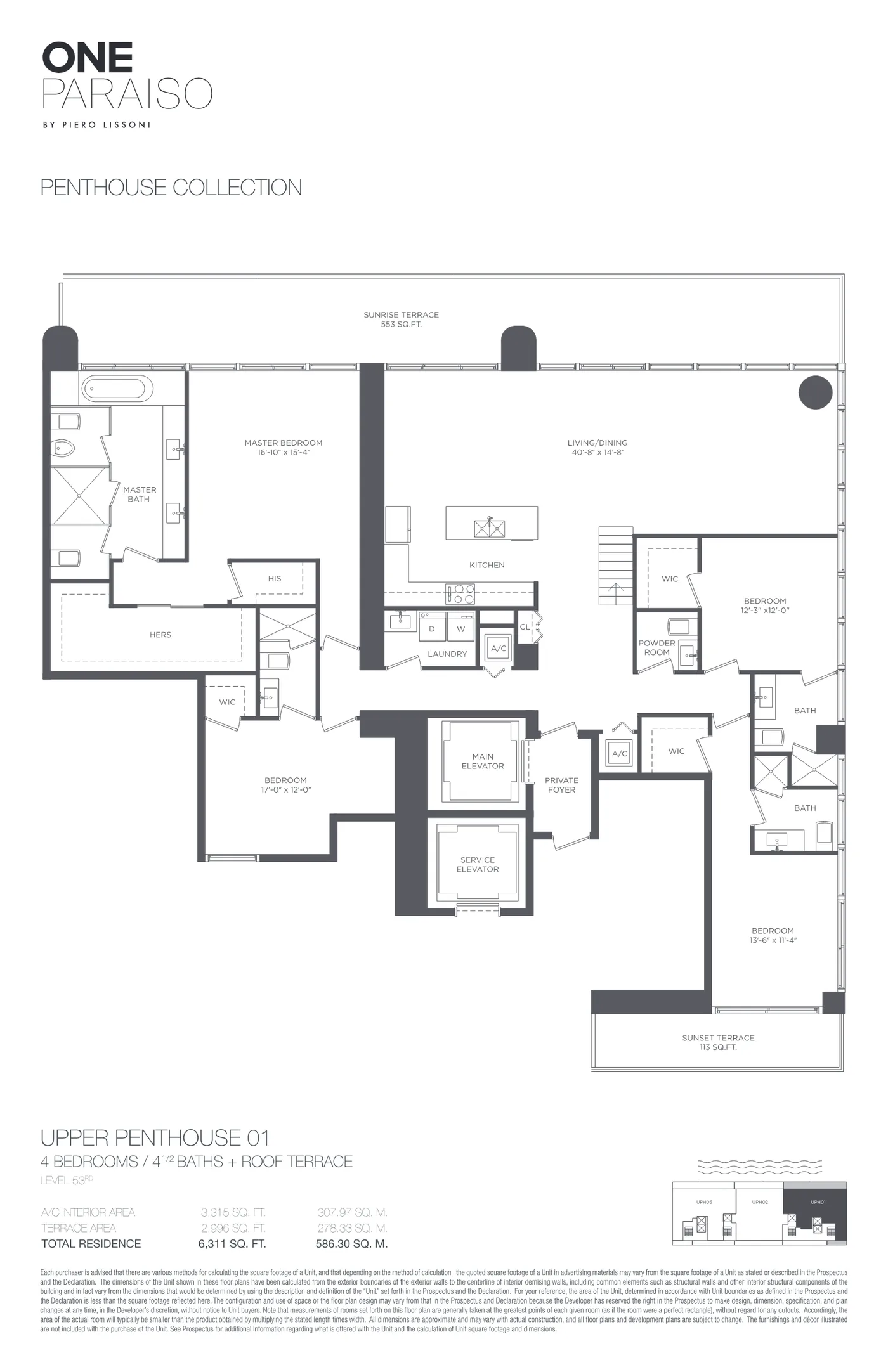 One Paraiso floor plan Plan 11