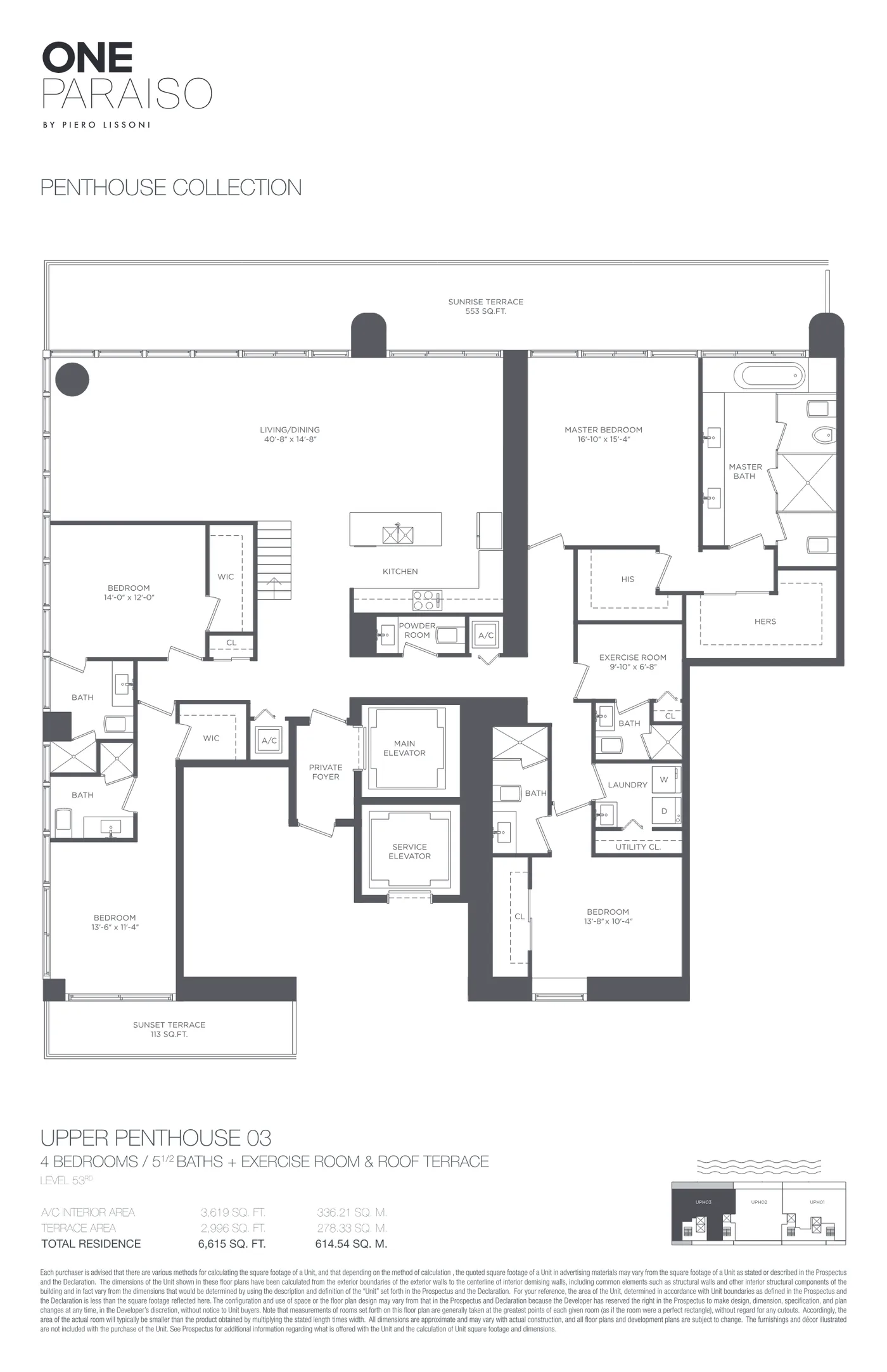 One Paraiso floor plan Plan 15