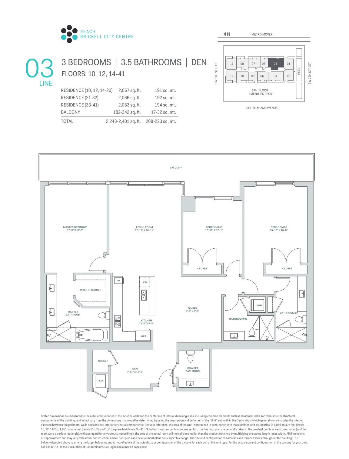 Brickell City Centre – Reach floor plan Plan 3