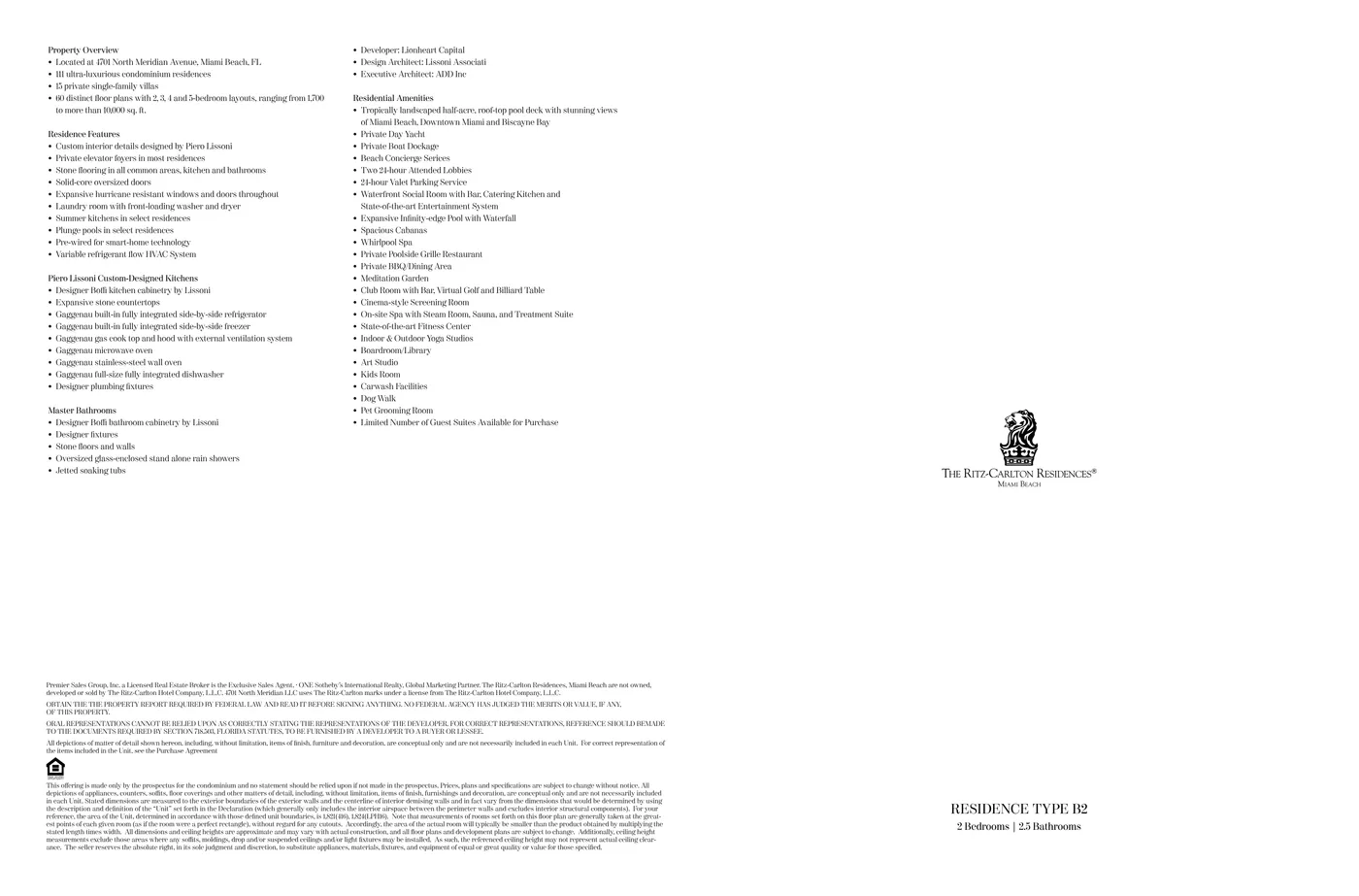 The Ritz-Carlton Residences, Miami Beach floor plan Plan 9