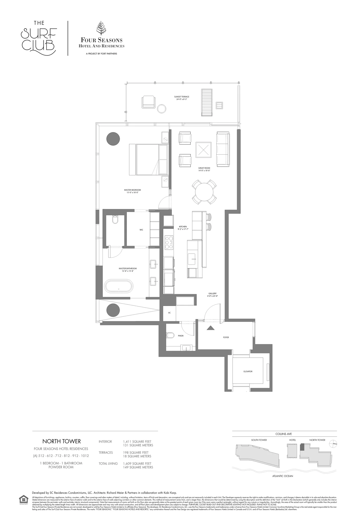 The Residences at The Surf Club (Four Seasons) floor plan Plan 1