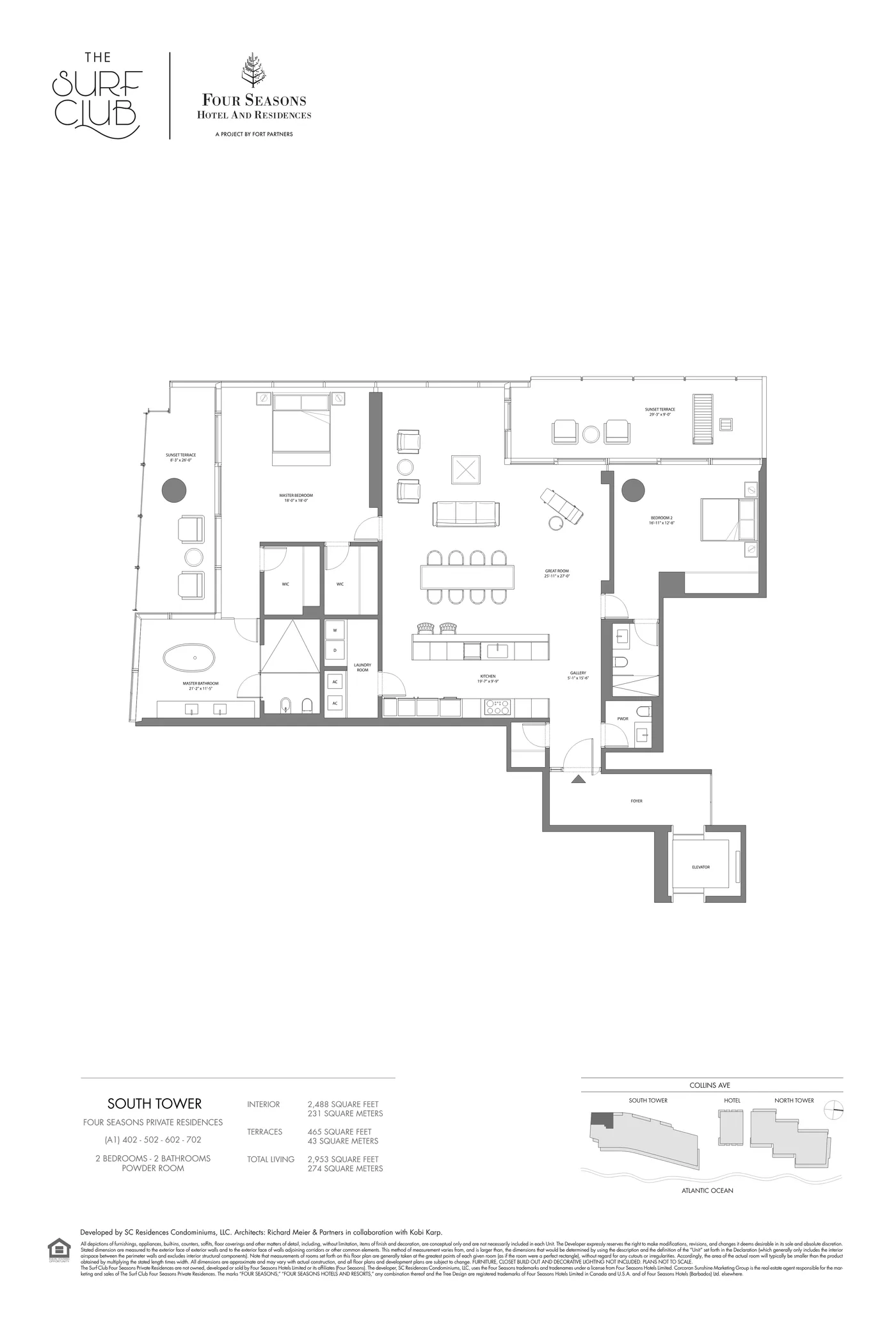 The Residences at The Surf Club (Four Seasons) floor plan Plan 10