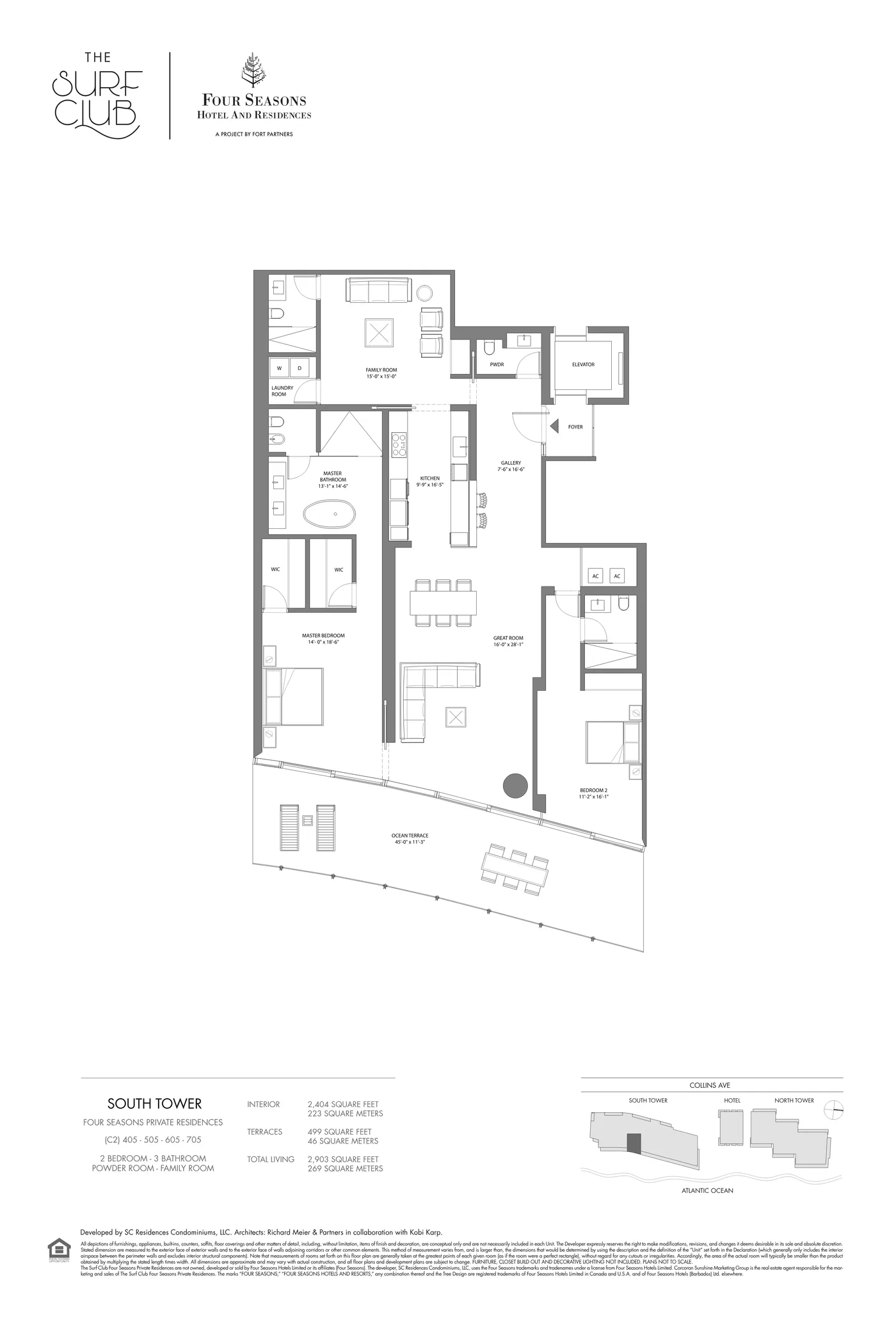 The Residences at The Surf Club (Four Seasons) floor plan Plan 15