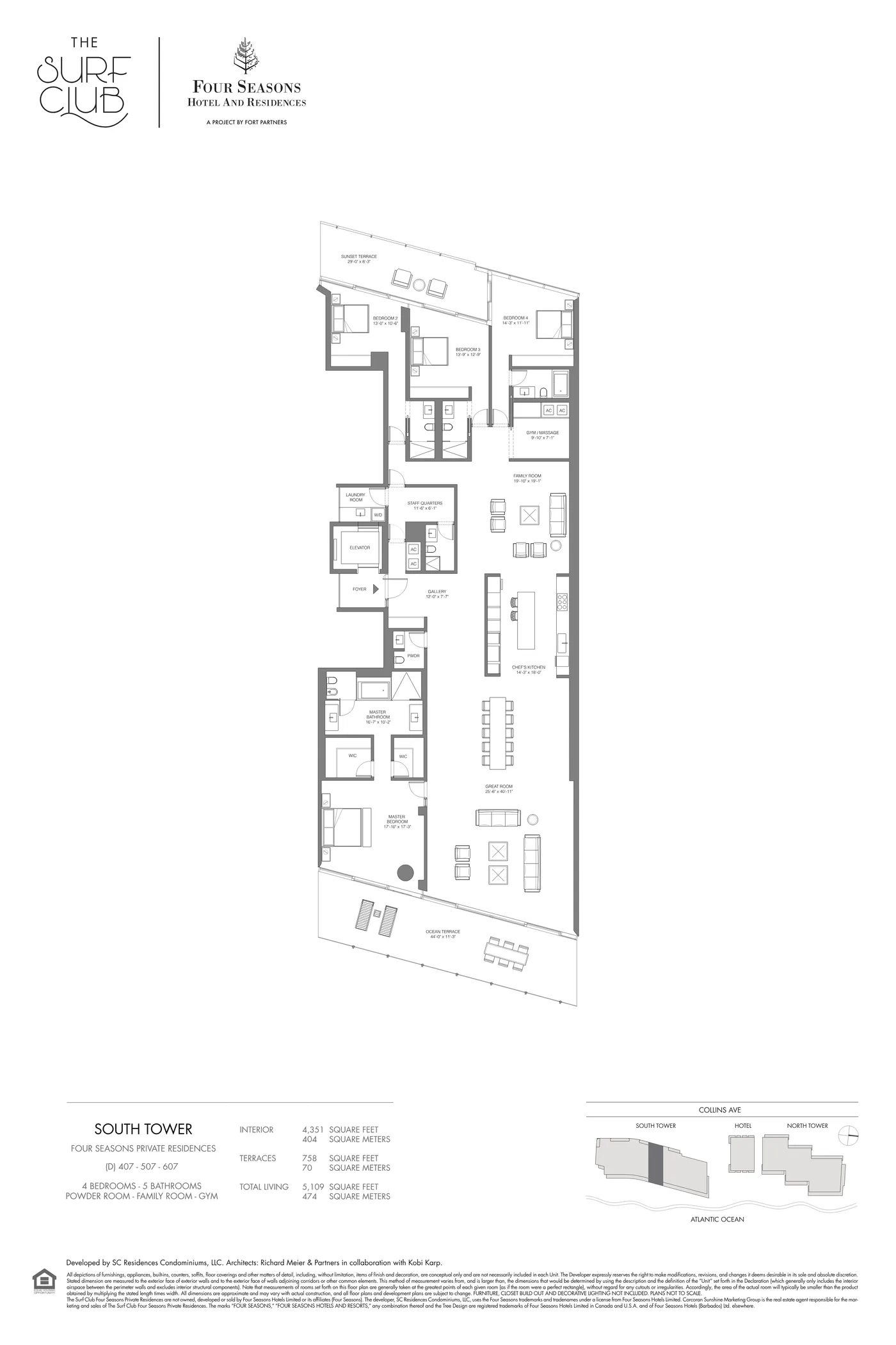 The Residences at The Surf Club (Four Seasons) floor plan Plan 17