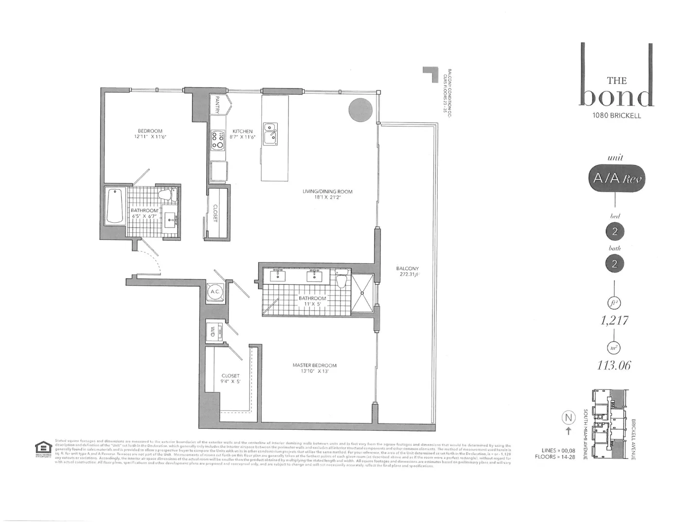 The Bond on Brickell floor plan Plan 1