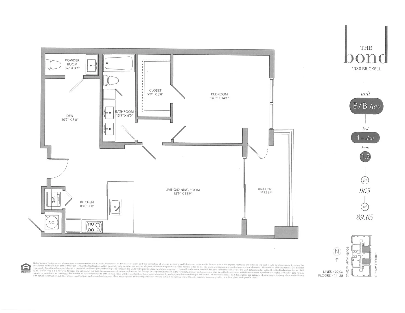 The Bond on Brickell floor plan Plan 2