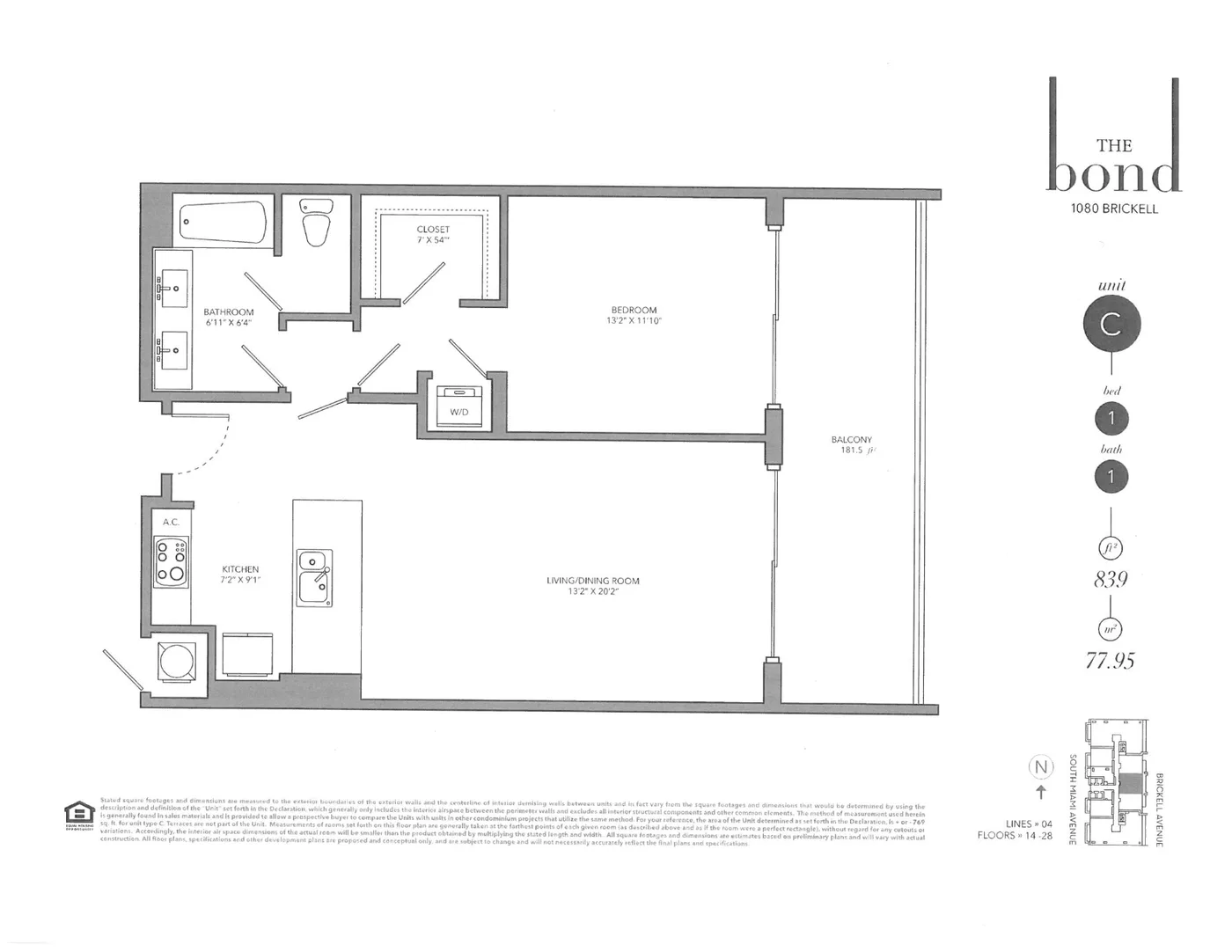 The Bond on Brickell floor plan Plan 3
