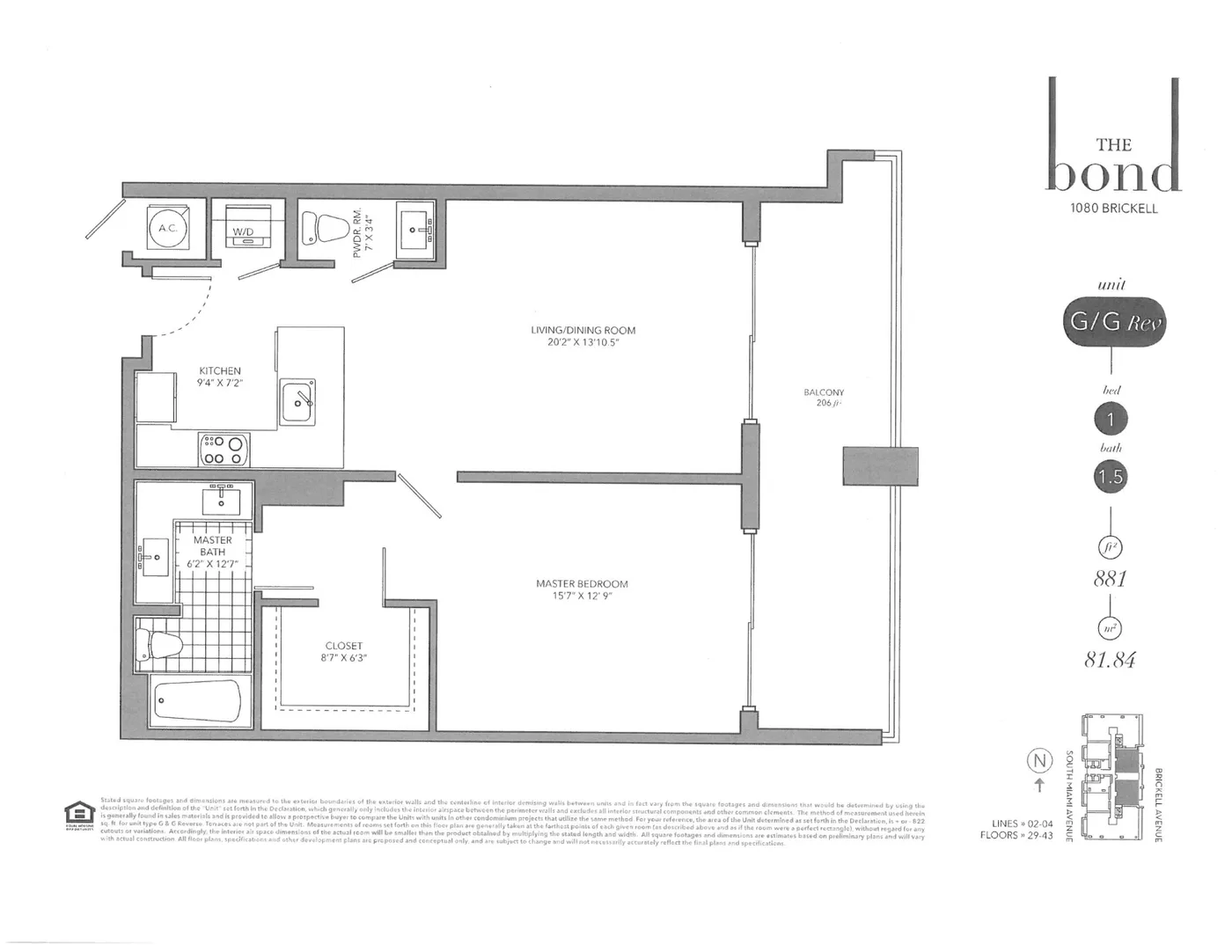 The Bond on Brickell floor plan Plan 7