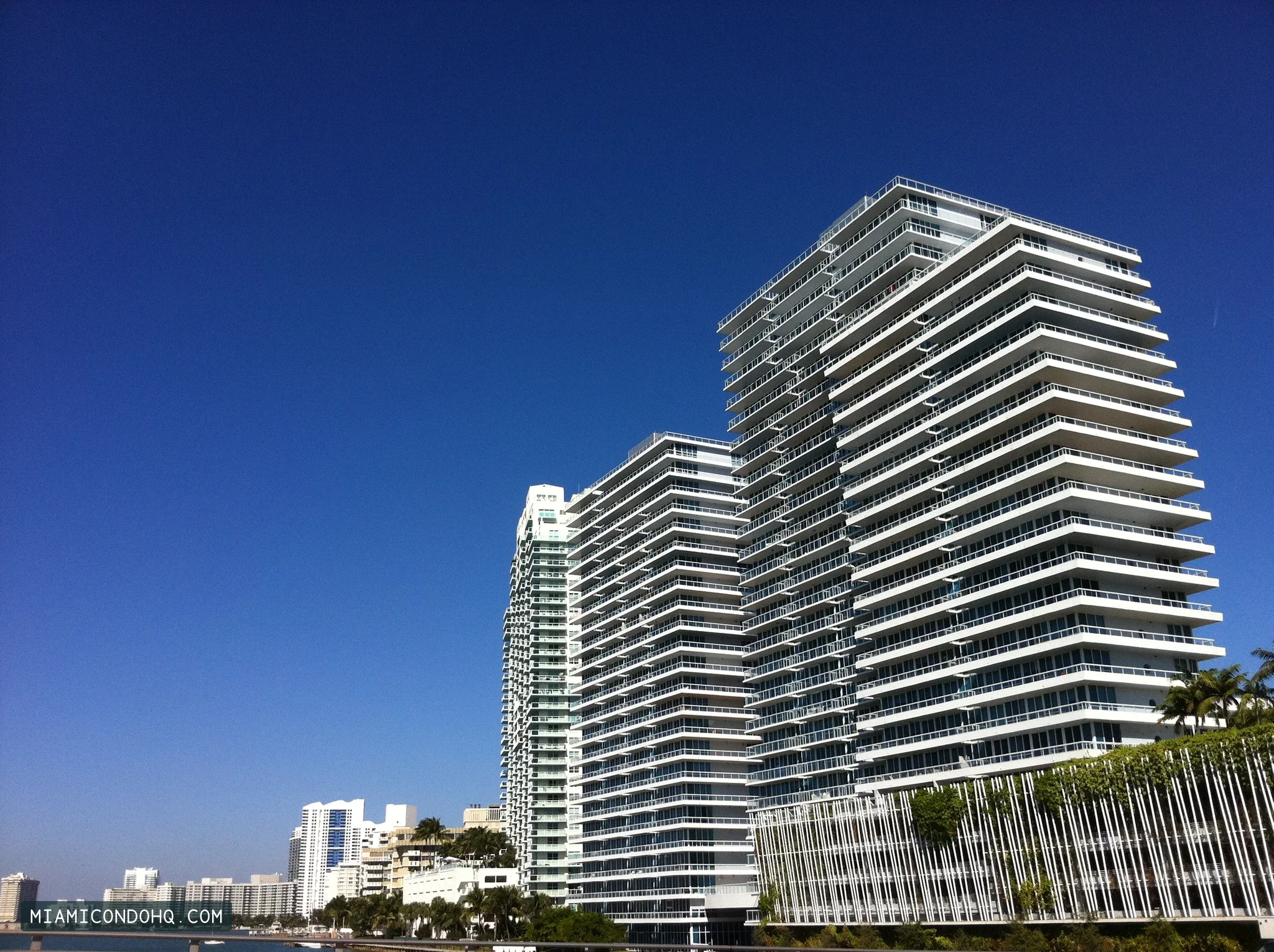 Bentley Bay’s two towers viewed from the MacArthur Causeway on December 2, 2010.