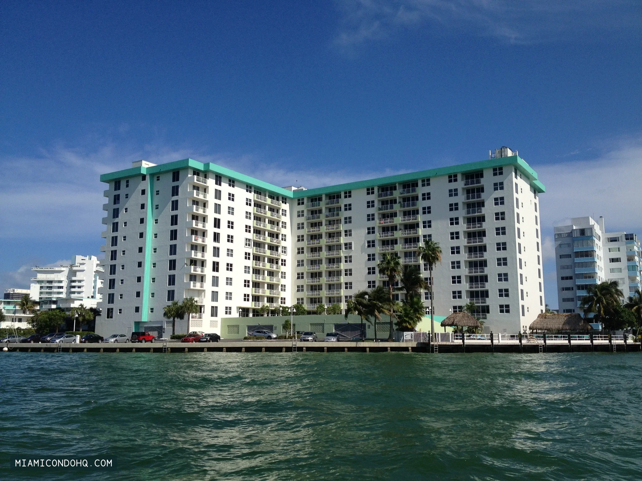 Island Pointe at Bay Harbor seen from Biscayne Bay, photographed in May 2012.