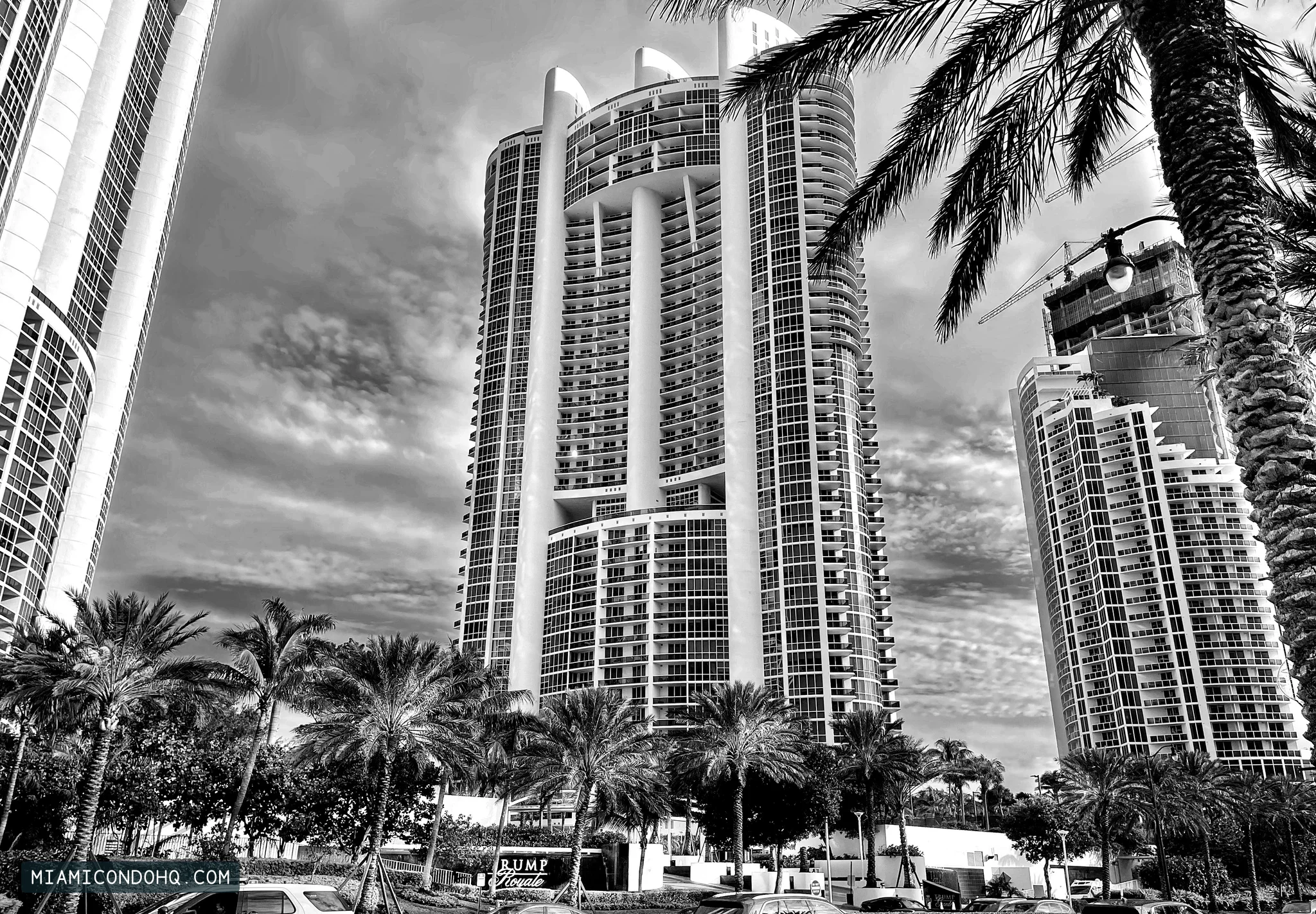Trump Royale’s tower and signed entrance in Sunny Isles Beach, photographed January 17, 2021.