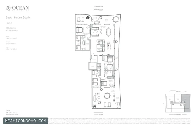 57 Ocean Condominium floor plan 4 bedrooms