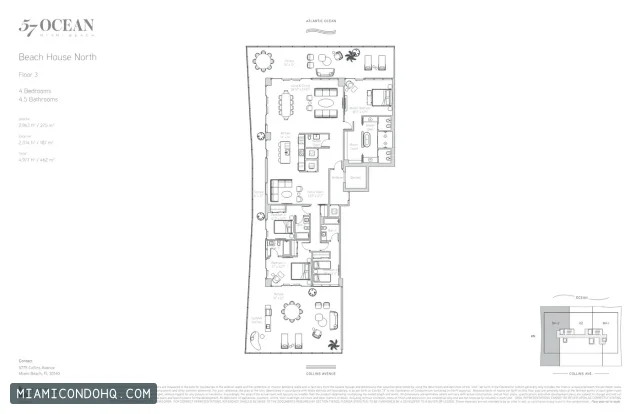 57 Ocean Condominium floor plan 4 bedrooms