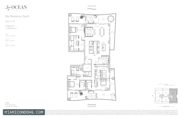 57 Ocean Condominium floor plan 4 bedrooms