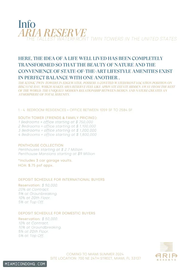 Aria Reserve floor plan