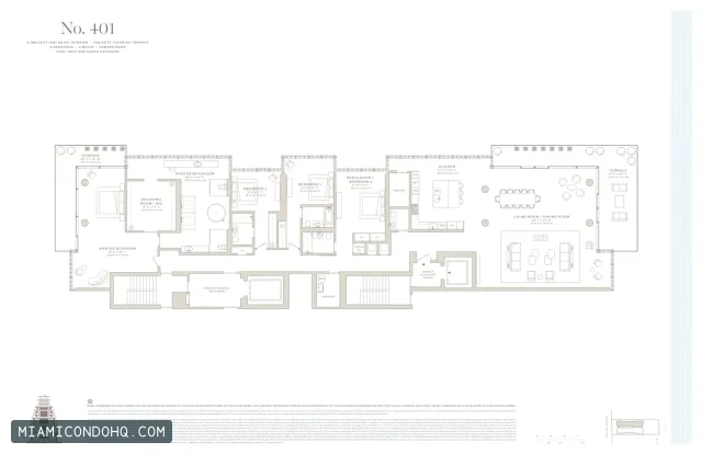Arte Surfside floor plan No. 401