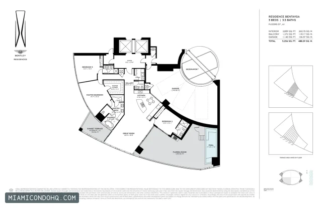 Bentley Residences floor plan 3 bedrooms