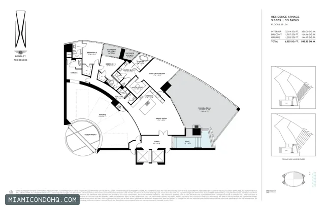 Bentley Residences floor plan 3 bedrooms