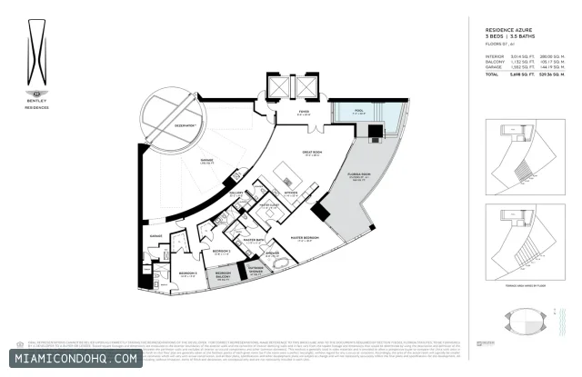 Bentley Residences floor plan 3 bedrooms