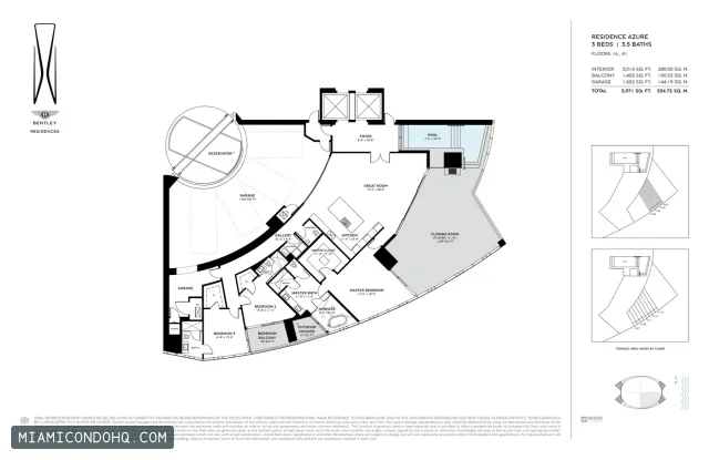Bentley Residences floor plan 3 bedrooms