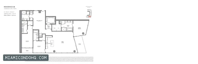 Biscayne Beach floor plan Residence 3B