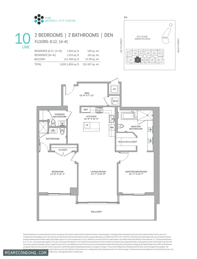 Brickell City Centre – Rise floor plan 2 bedrooms