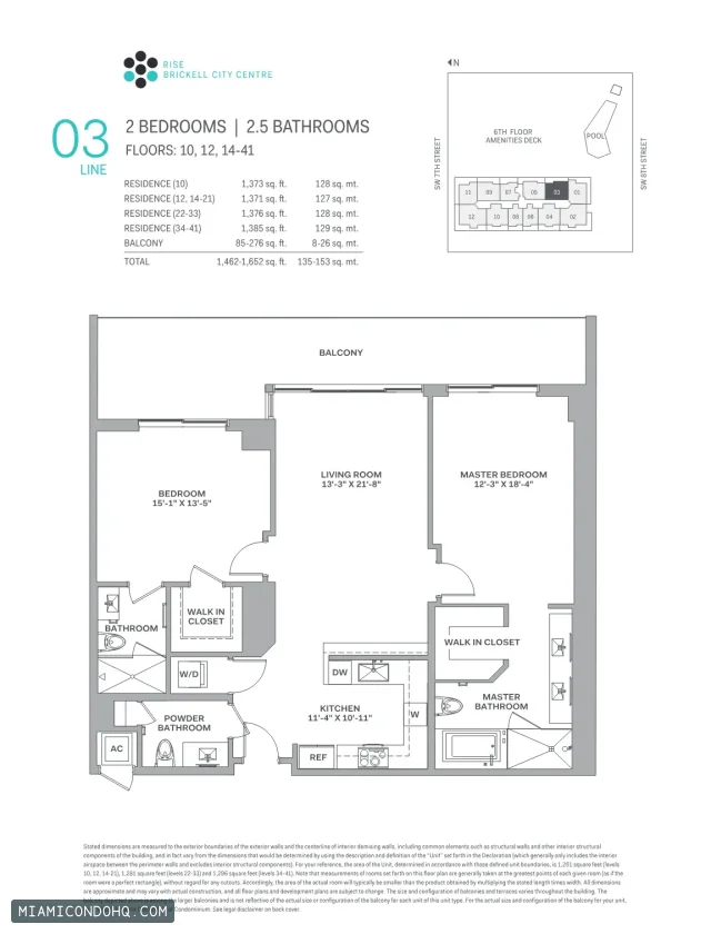 Brickell City Centre – Rise floor plan 2 bedrooms
