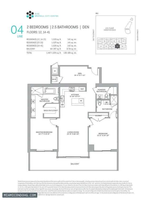 Brickell City Centre – Rise floor plan 2 bedrooms